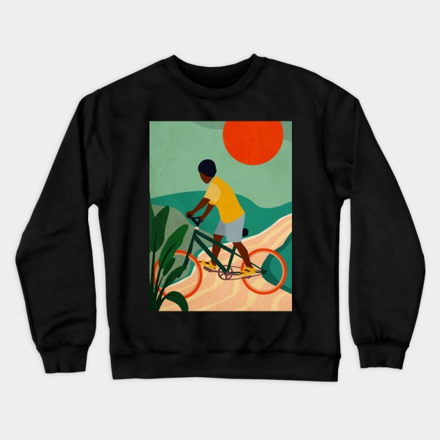 Riding Through Crewneck Sweatshirt by DomoINK